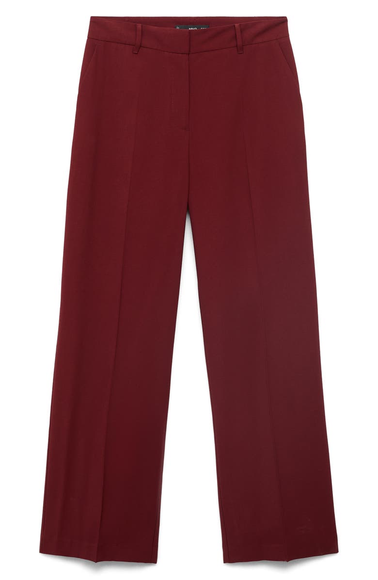 MANGO Carlos Wide Leg Pants, Alternate, color, Maroon