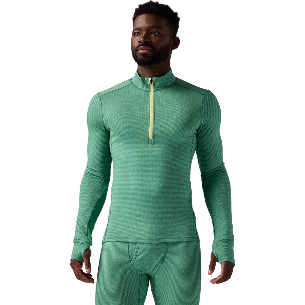 Backcountry Pines Microgrid Ultra-lt Baselayer 1/4-zip Top In Animal Print