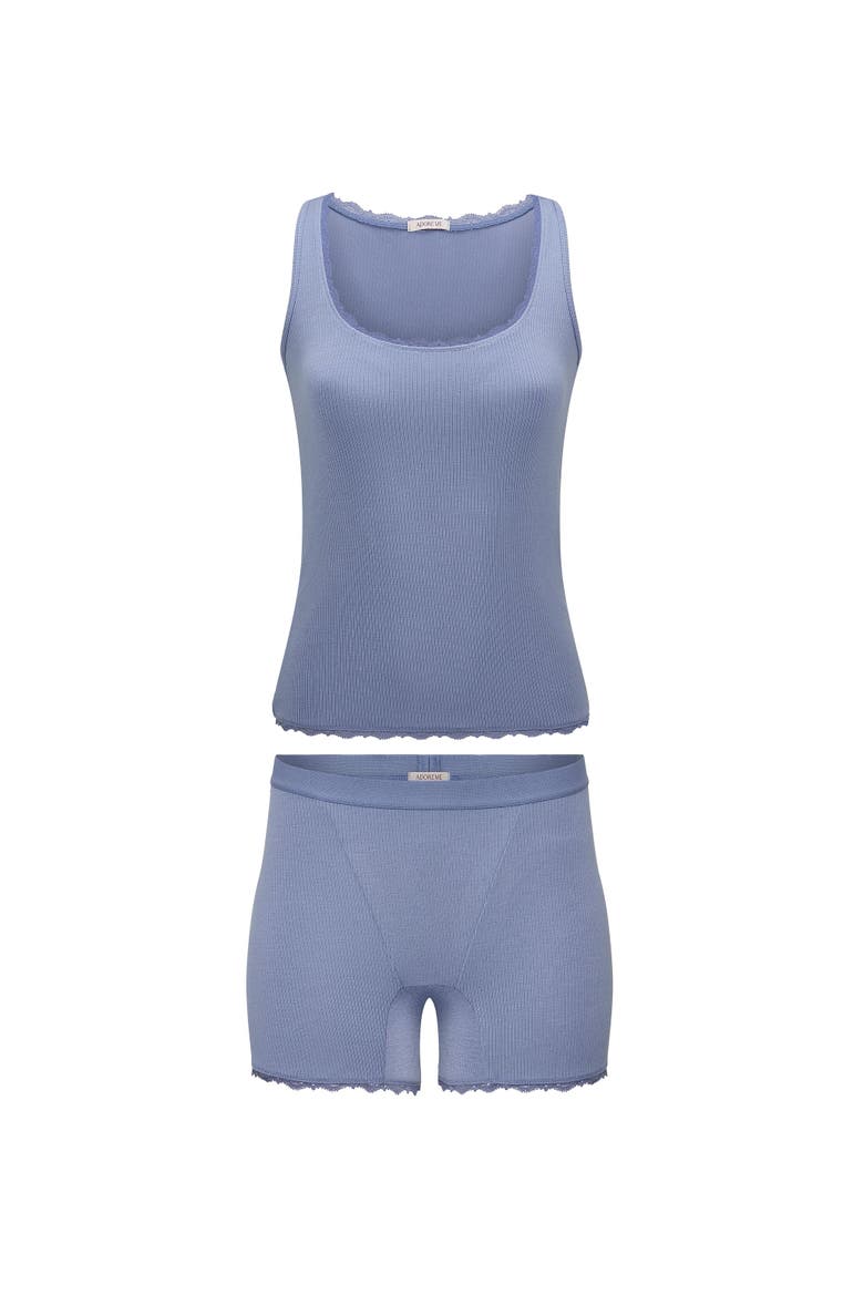 Tayler Pajama Tank & Boxer Shorts Set, Alternate, color, Medium blue