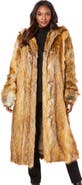 Roaman's Plus Size Hooded Faux Fur Coat