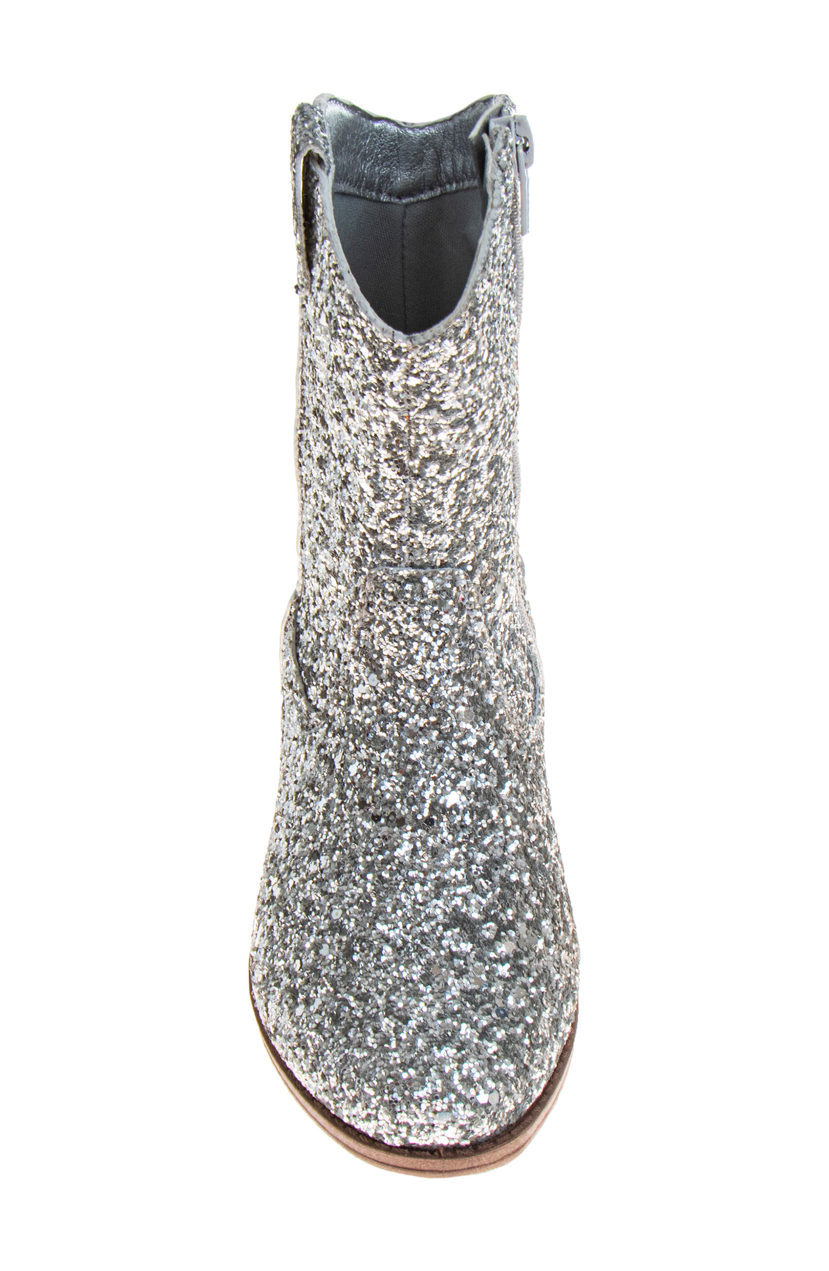 Glittery Western Boots, Alternate, color, SILVER GLITTER
