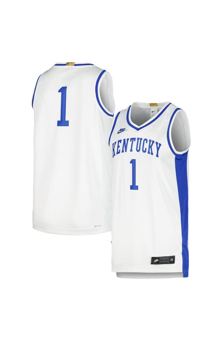 Nike Men's Nike White #1 Kentucky Wildcats Limited Retro Jersey, Main, color,