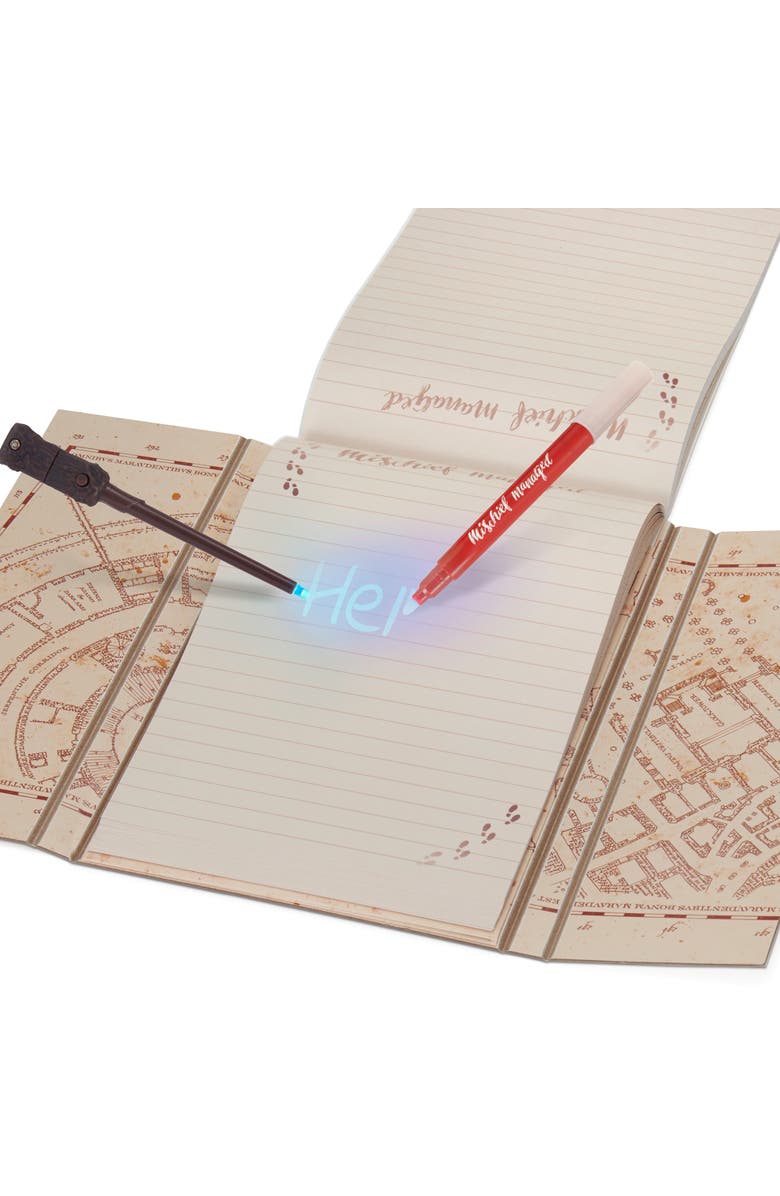 Wizarding World Mischief Managed Diary, Marauders Map, UV Reveal Wand, Collectible, Alternate, color, Multicolored