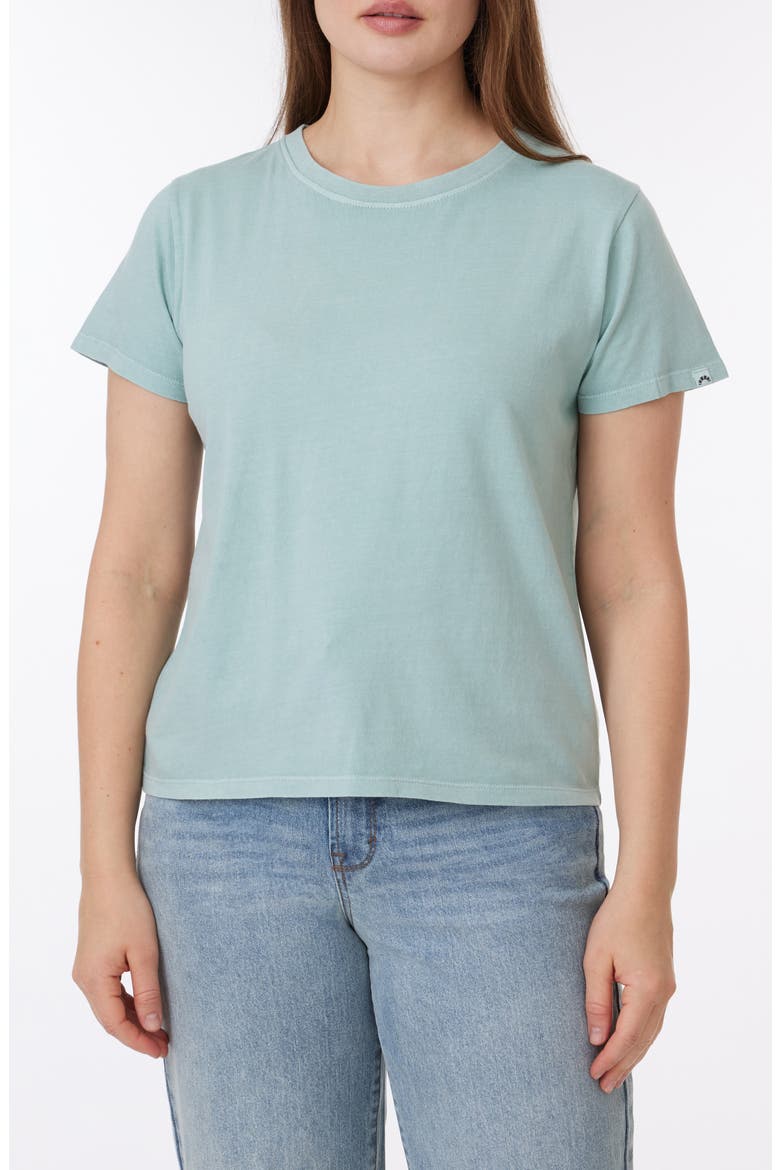 Sunwashed Crop Cotton T-Shirt, Main, color, BLUE SURF
