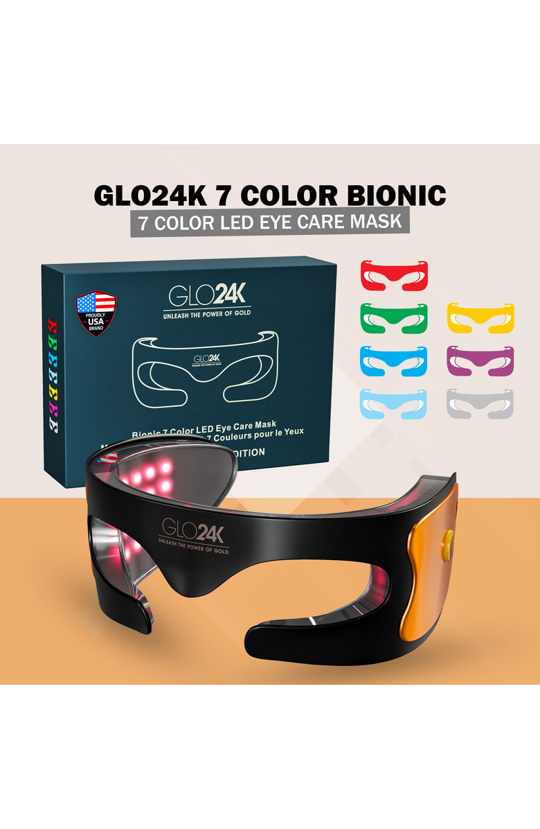 GLO24K UNLEASH THE POWER OF GOLD Bionic 7 Color LED Eye Care Mask, Alternate, color, NO COLOR