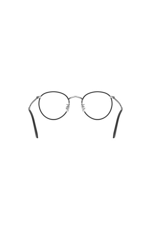 Giorgio Armani 49mm Round Optical Glasses In Metallic