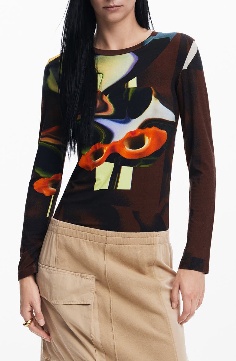 Desigual Dreamy Long Sleeve T-Shirt, Main, color, 