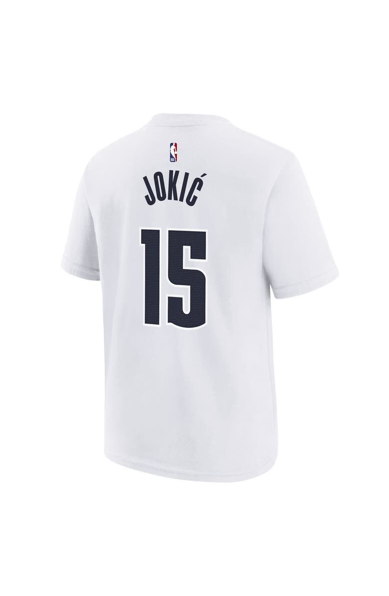 Nike Youth Nike Nikola Jokic White Denver Nuggets 2024/25 City Edition Name & Number T-Shirt, Alternate, color, 