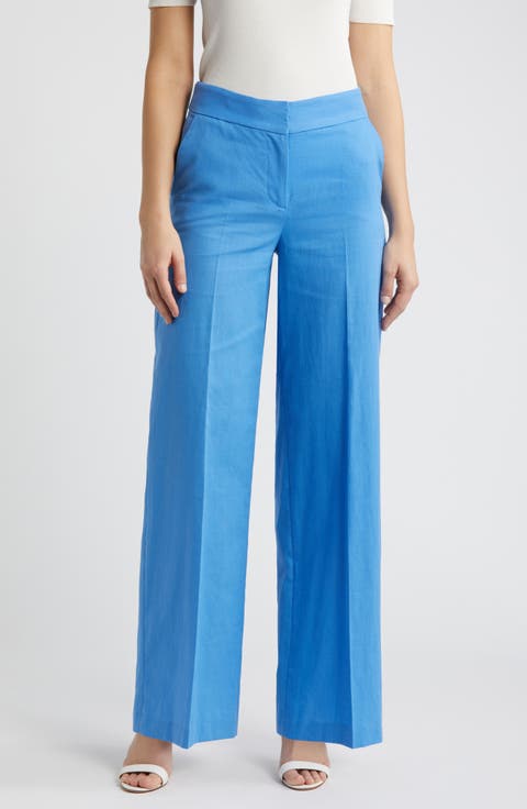 Wide Leg Linen Blend Pants