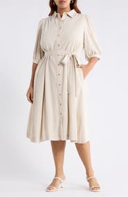 SUGARLIPS Vienna Tie Waist Shirtdress