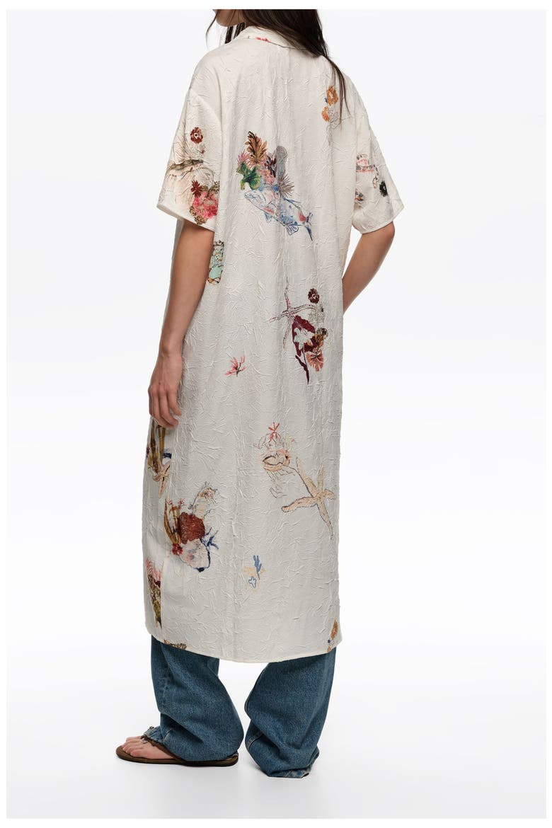 Off-White Seabed Wrinkled Fabric Shirt Dress, Alternate, color, SEABED OFF WHITE