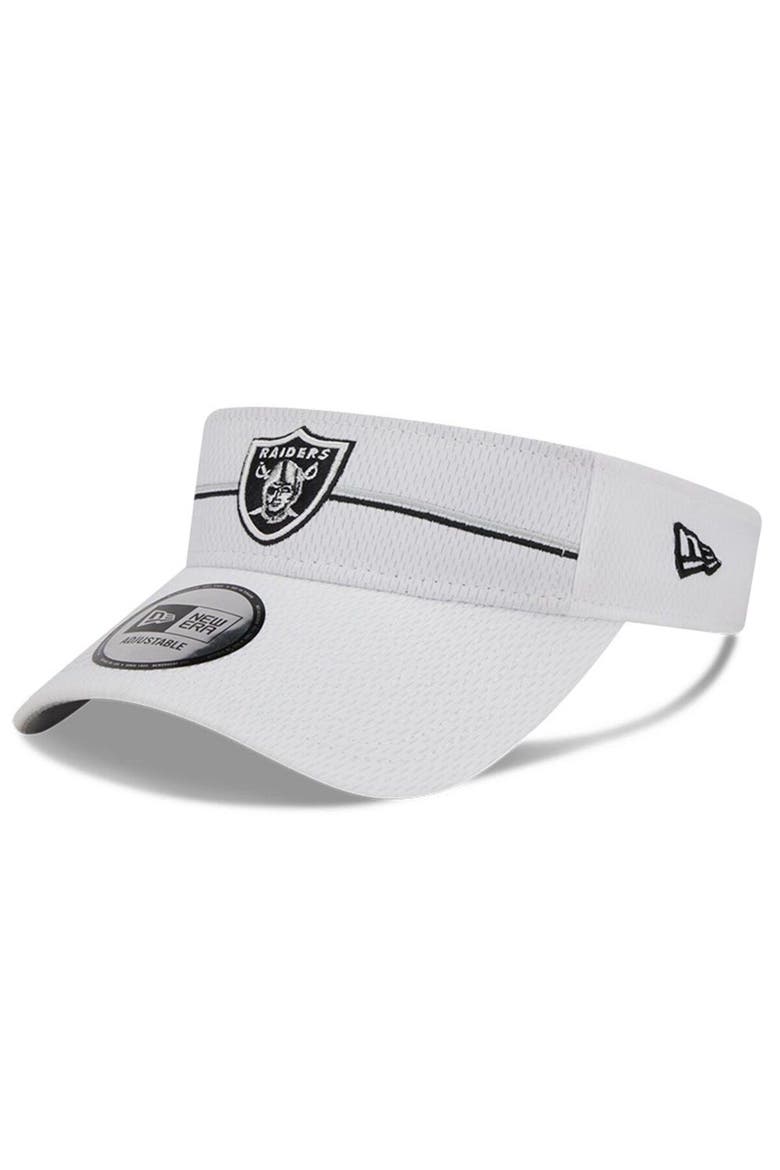 Men's New Era White Las Vegas Raiders 2023 NFL Training Camp Adjustable Visor, Main, color, White