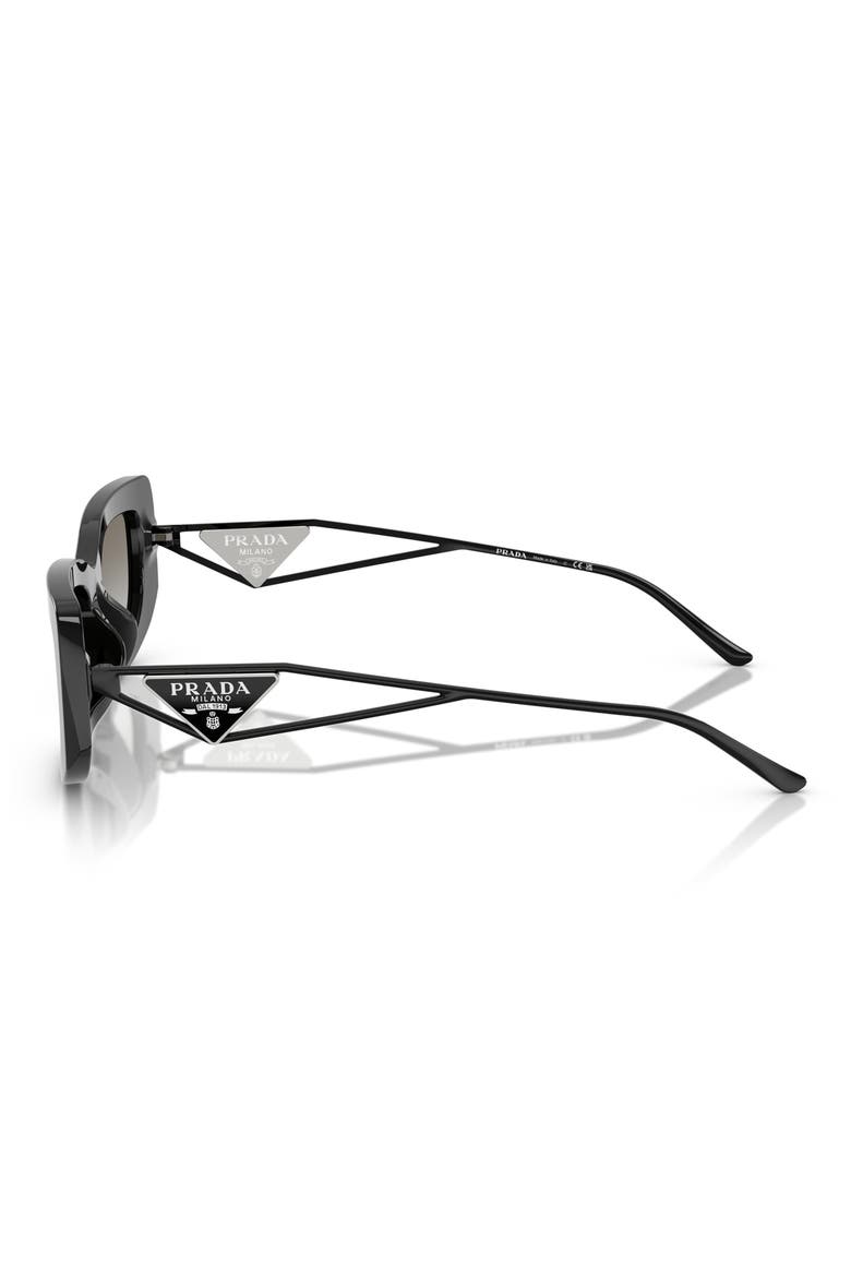53mm Gradient Rectangular Sunglasses, Alternate, color, BLACK / GREY GRADIENT