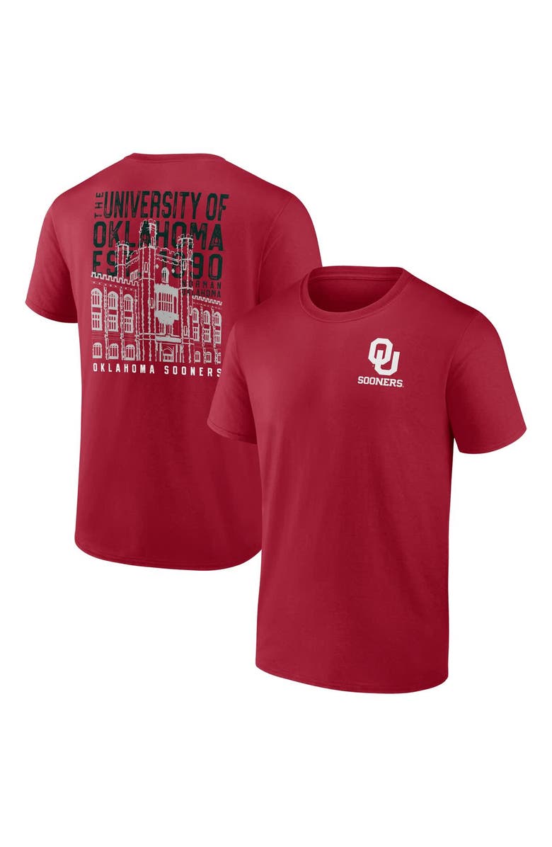 Fanatics MTO Label Men's Crimson Oklahoma Sooners Established Source T-Shirt, Main, color,