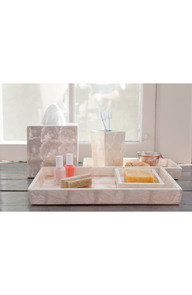 PIGEON AND POODLE Andria Pearlized Toothbrush Holder, Alternate, color, Pearlized