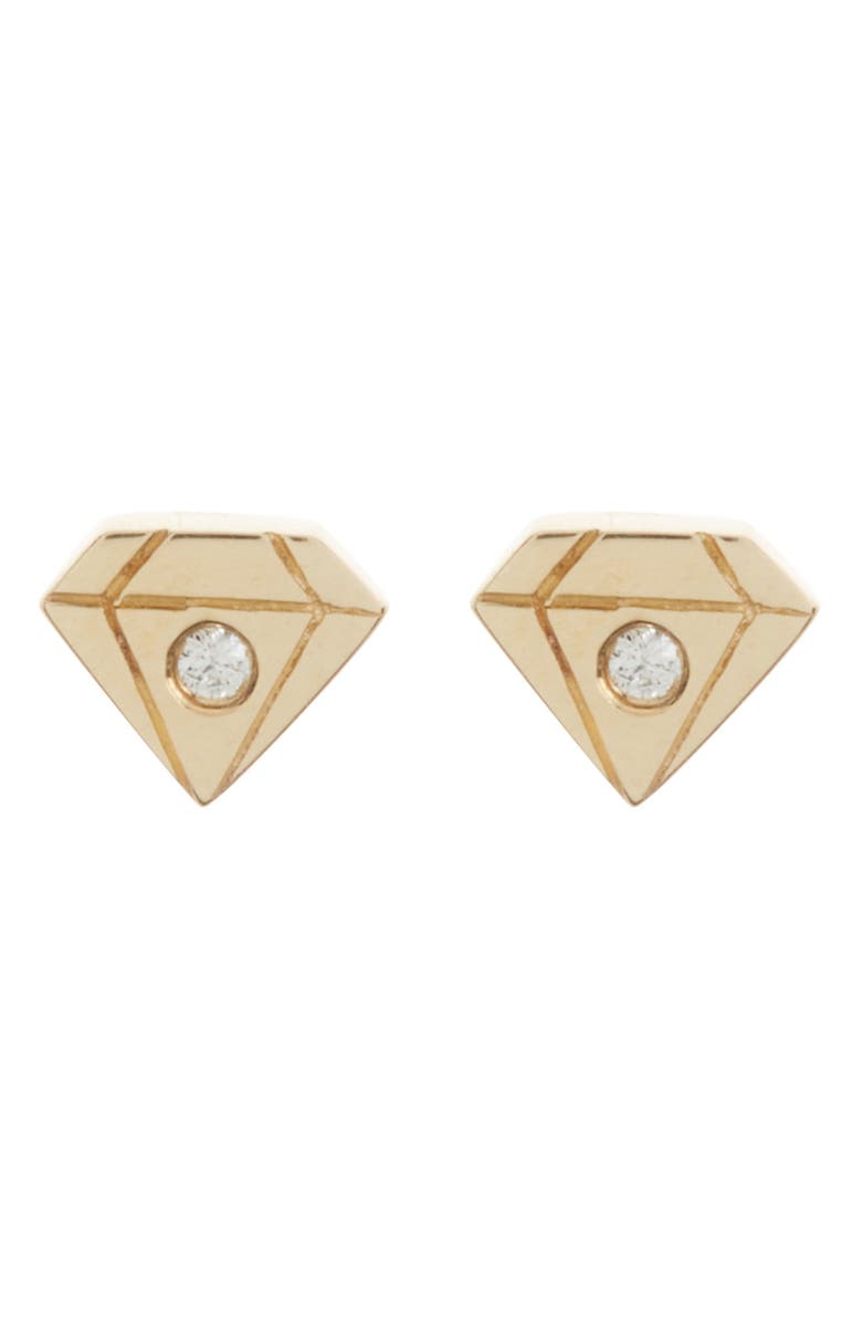 EF Collection 14K Yellow Gold Baby Gem Diamond Stud Earrings - 0.01 ctw, Alternate, color, 