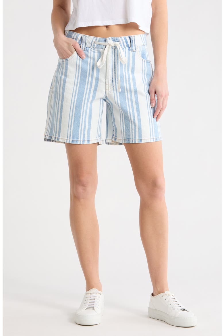 Drawstring Step Hem Shorts, Main, color, LIGHT BLUE