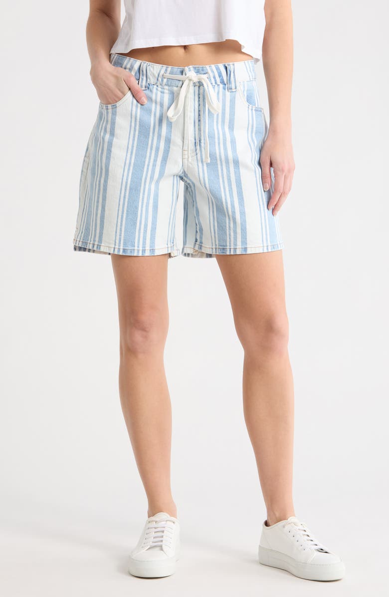 Democracy Drawstring Step Hem Shorts, Main, color, Light Blue