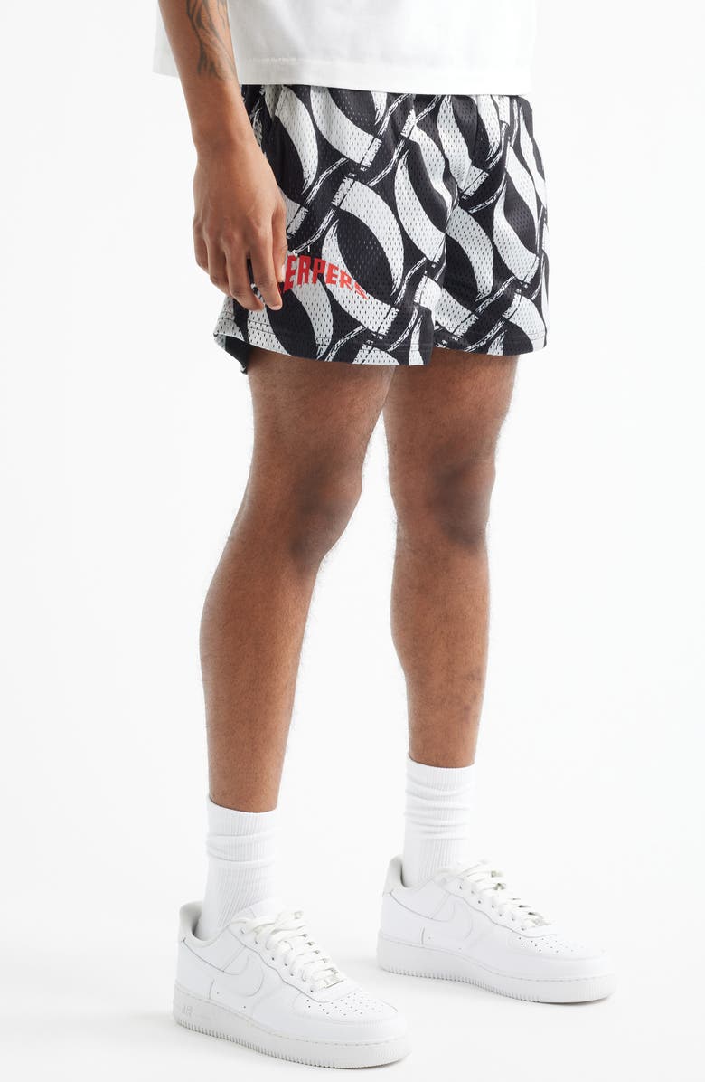 OVERTIME Scythe Mesh Shorts, Alternate, color, Black