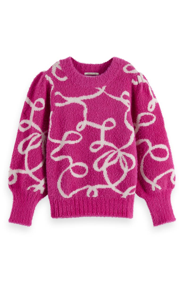 Scotch & Soda Kids' Jacquard Sweater, Main, color, Fuchsia Red