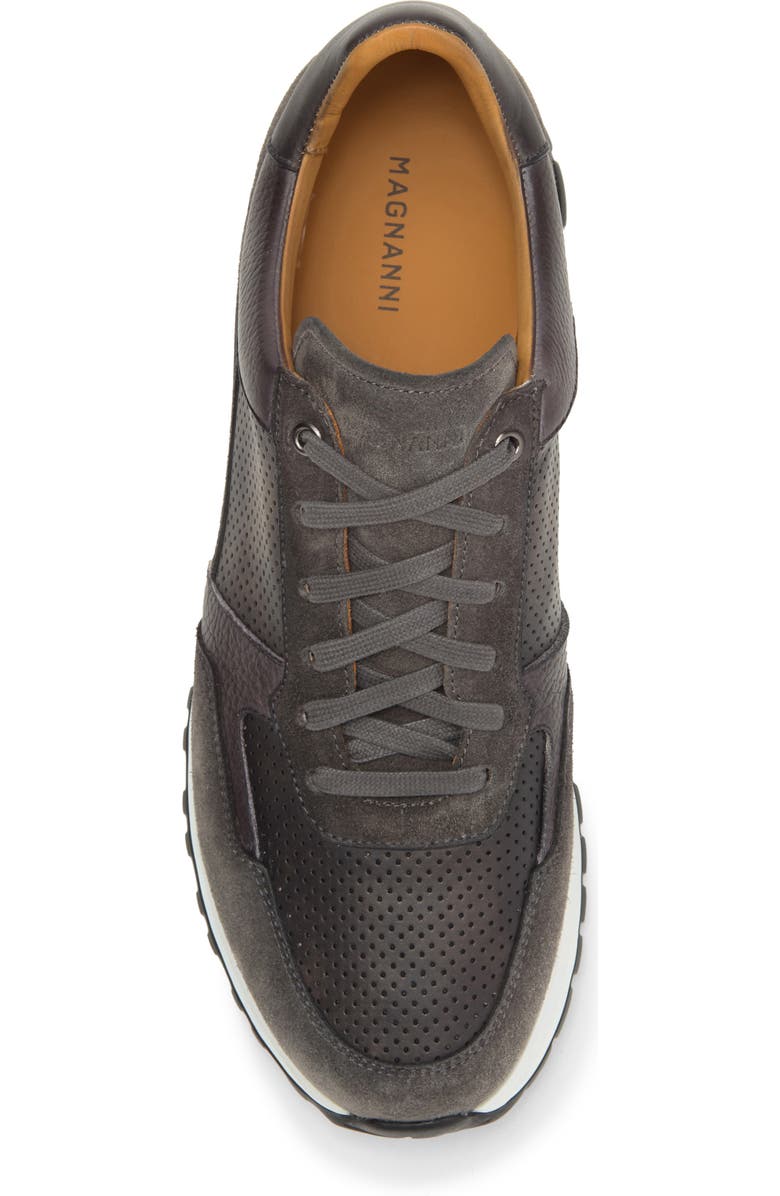 Magnanni Fado Perforated Sneaker, Alternate, color, Grey / Grey