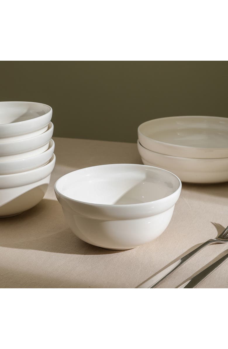Stone Lain Virtuo Porcelain 4-Piece Bowl Set, Main, color, White