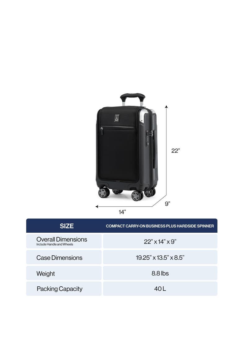 Platinum Elite Hardside Expandable 20" Compact Carry On, Fits up to 15.6" Laptop, Alternate, color, Vintage Grey