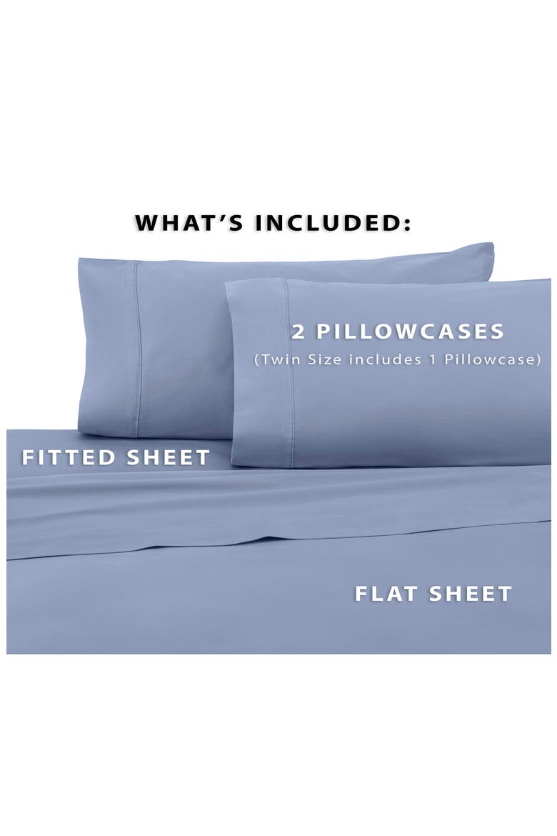 Solid 400 Thread Count Cotton Sateen Sheet Set, Alternate, color, BLUE