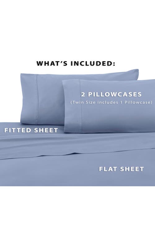 Martex Solid 400 Thread Count Cotton Sateen Sheet Set In Blue