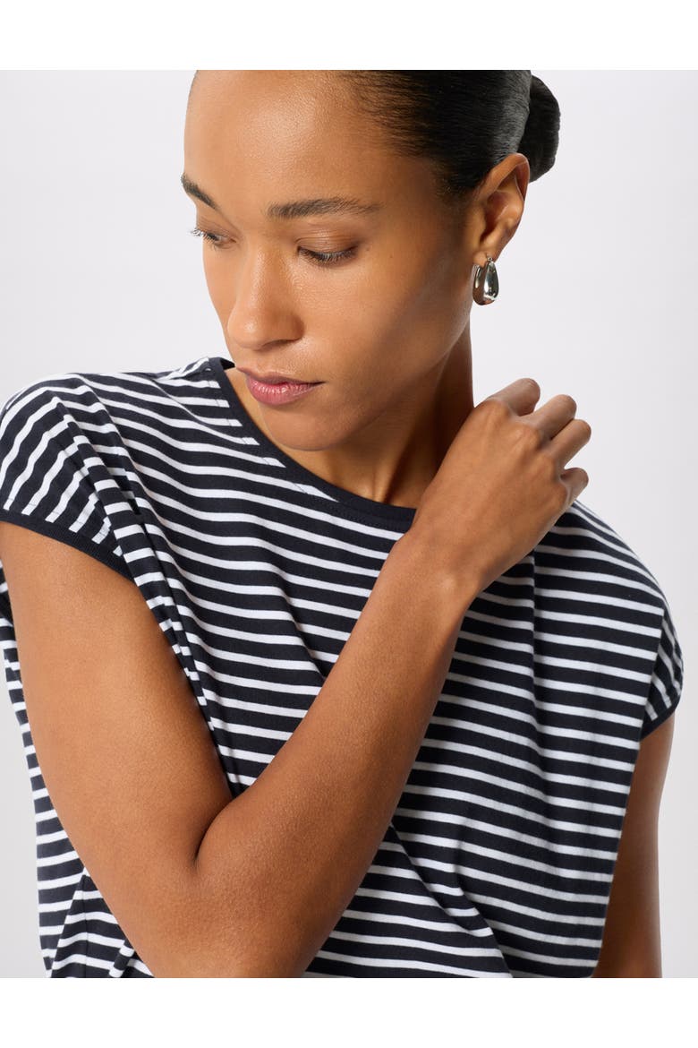 Stripe Cap Sleeve T-Shirt, Alternate, color, Navy/Multi