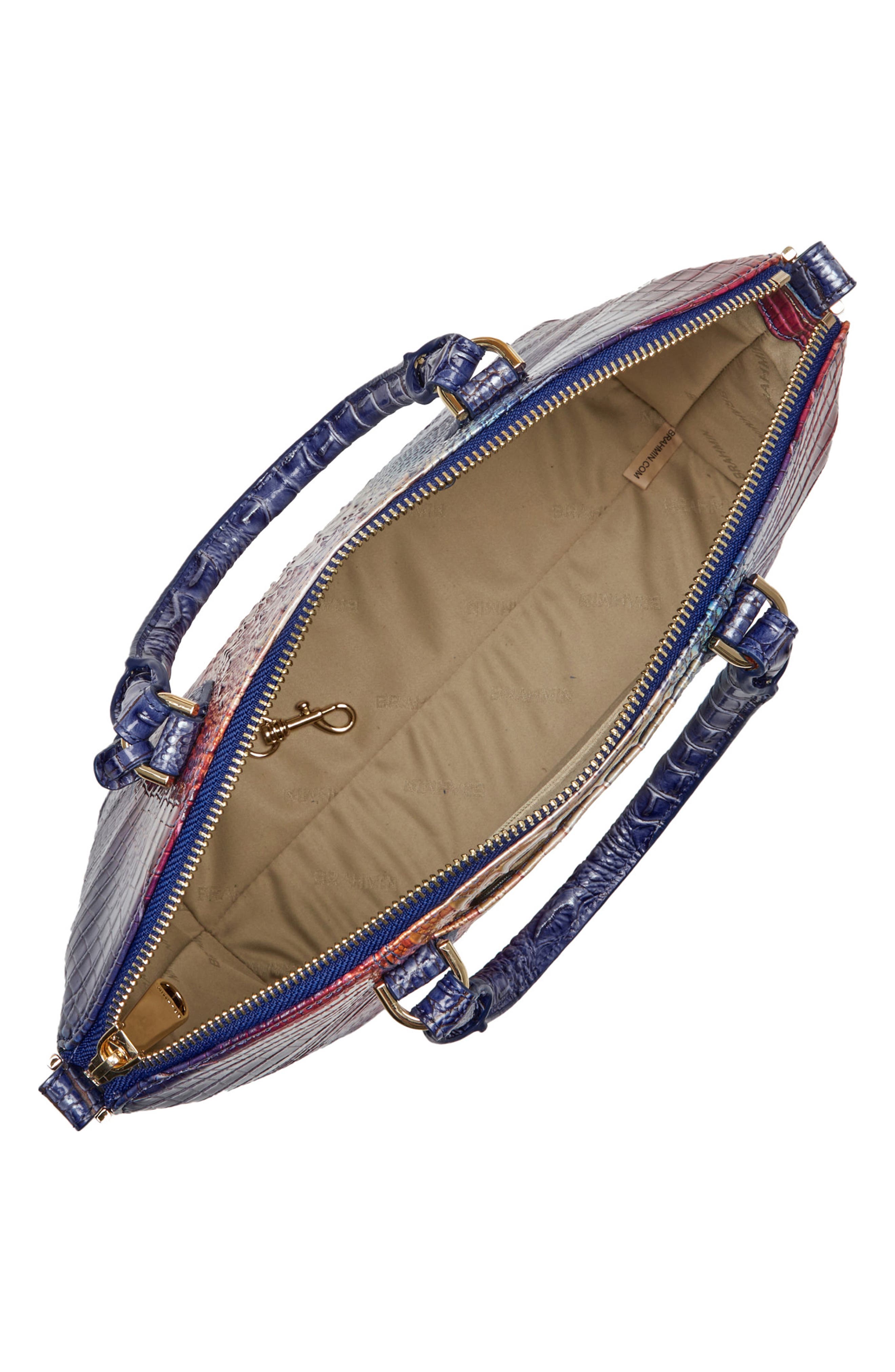 Brahmin Duxbury Croc Embossed Leather Satchel, Alternate, color, 