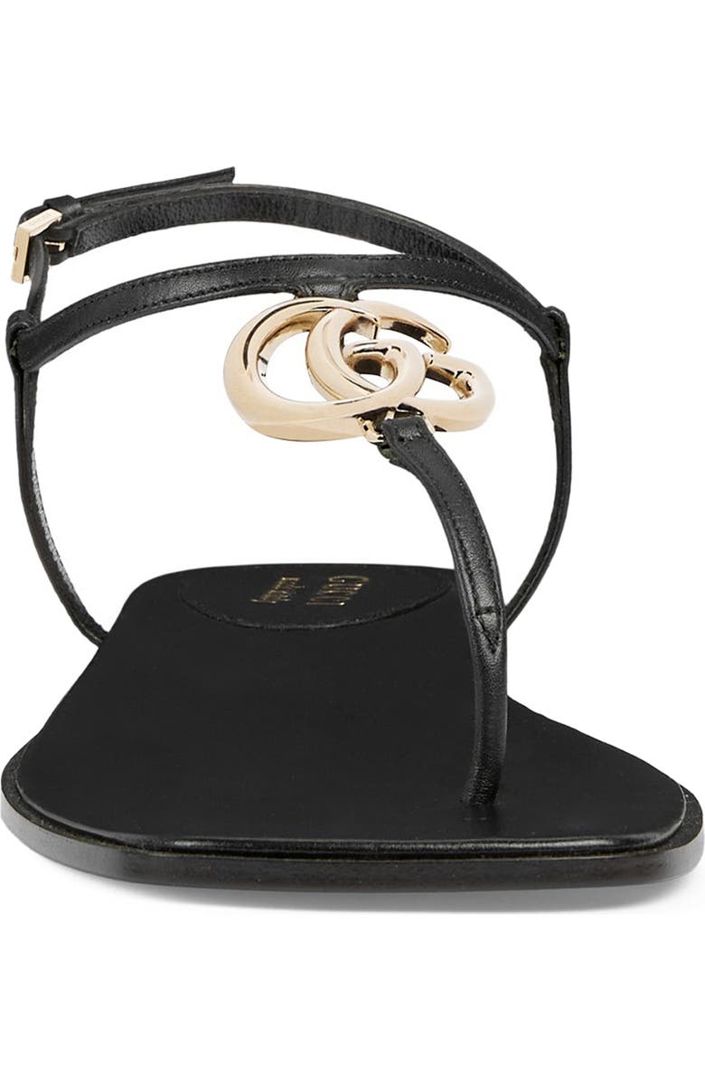 Gucci Marmont GG T-Strap Sandal, Alternate, color, Black