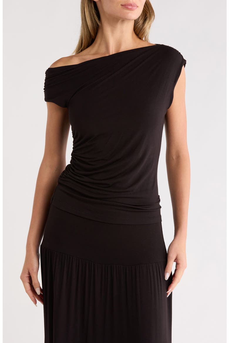 Off the Shoulder Knit Top, Main, color, BLACK