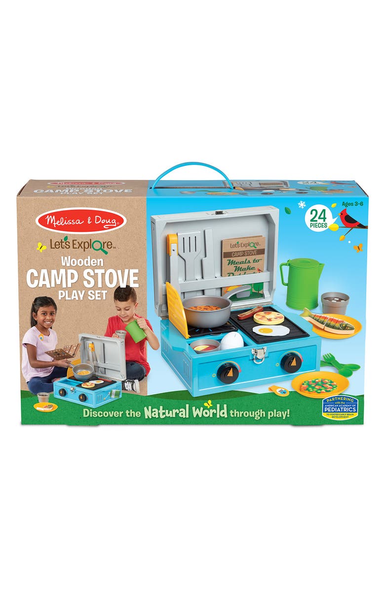 Melissa & Doug Let's Explore Wooden Camp Stove Playset, Alternate, color,