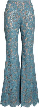 Michael Kors Collection Sequin Embroidered Lace Bootleg Pants