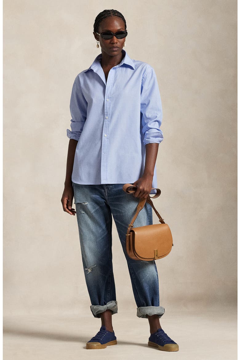 Oversize Button-Up Shirt, Alternate, color, CLASSIC MEDIUM BLUE