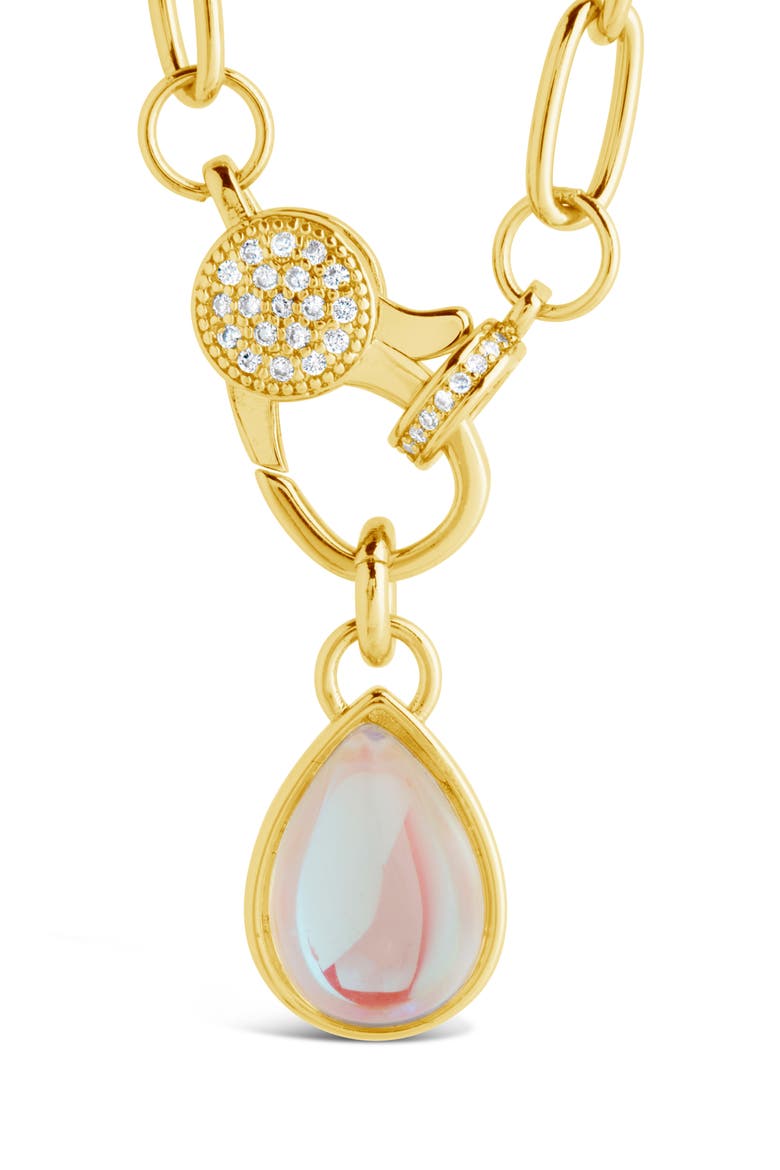 Tay Moonstone Charm Pendant Necklace, Alternate, color, GOLD
