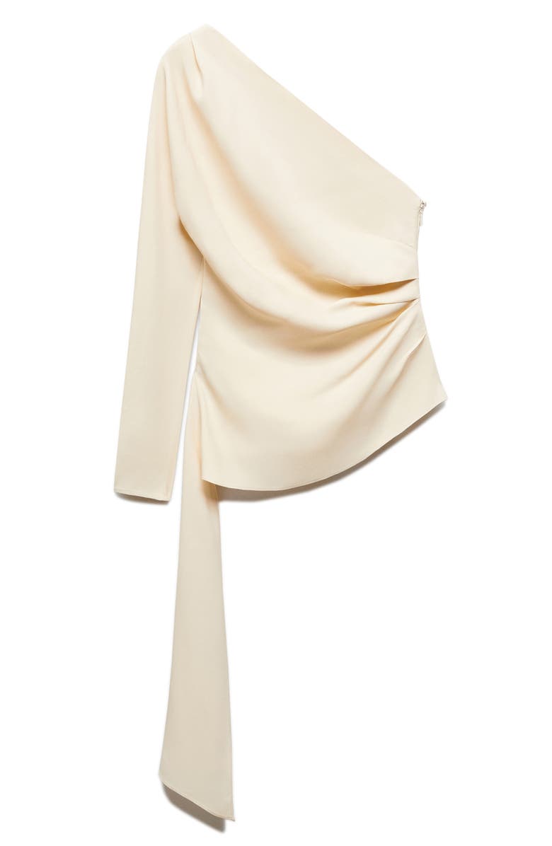MANGO Ruffle One-Shoulder Top, Alternate, color,