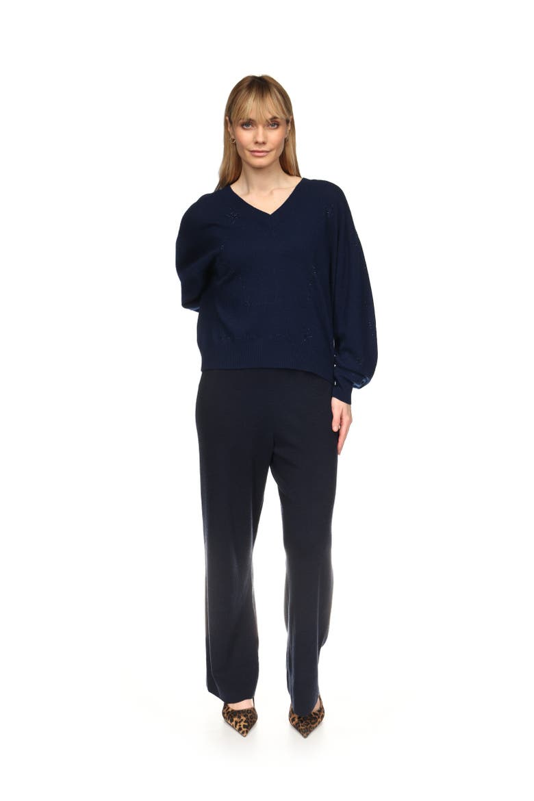 Stargazer Hotfix V-Neck Pullover, Alternate, color, Navy