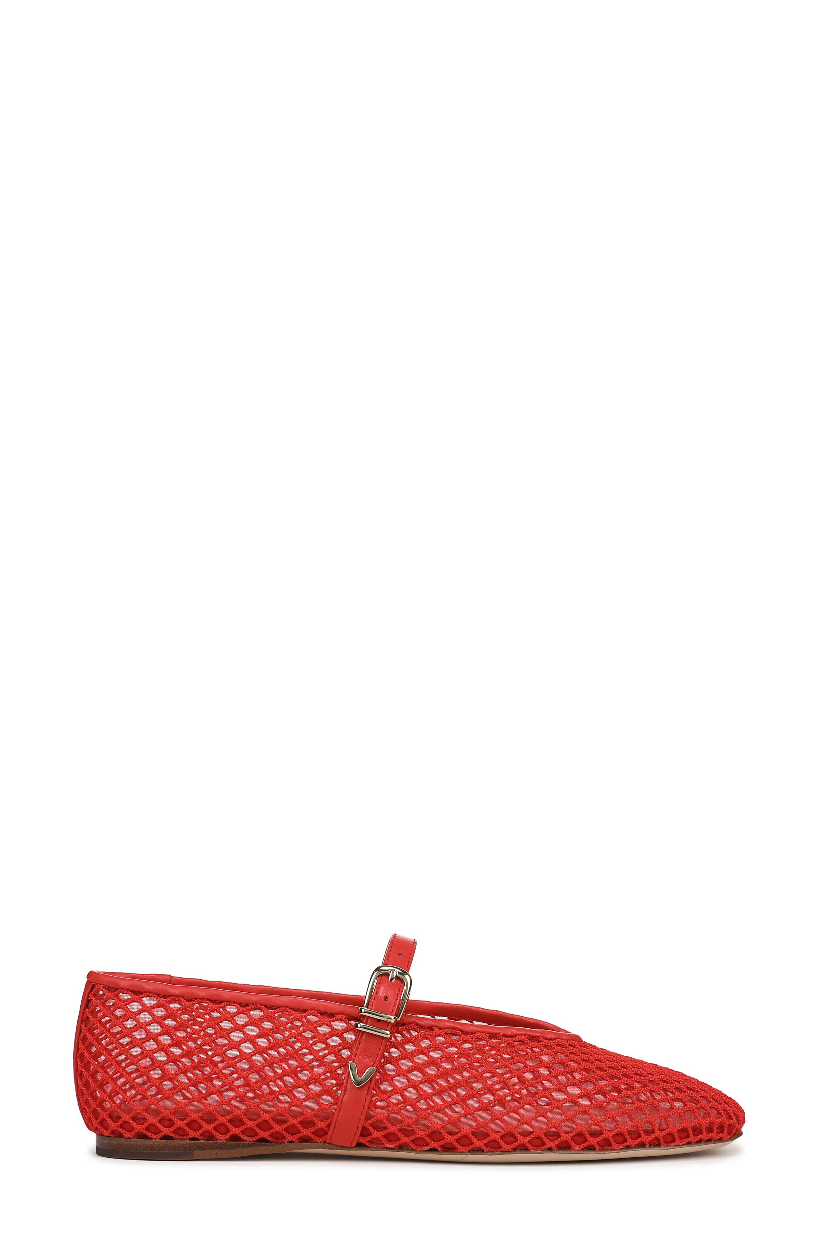 Margot Mesh Mary Jane Flat, Alternate, color, TOMATO