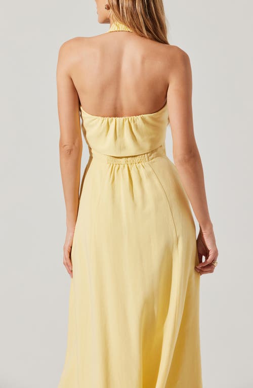 Astr Katherine Halter Neck Dress In Butter Yellow In Yellow