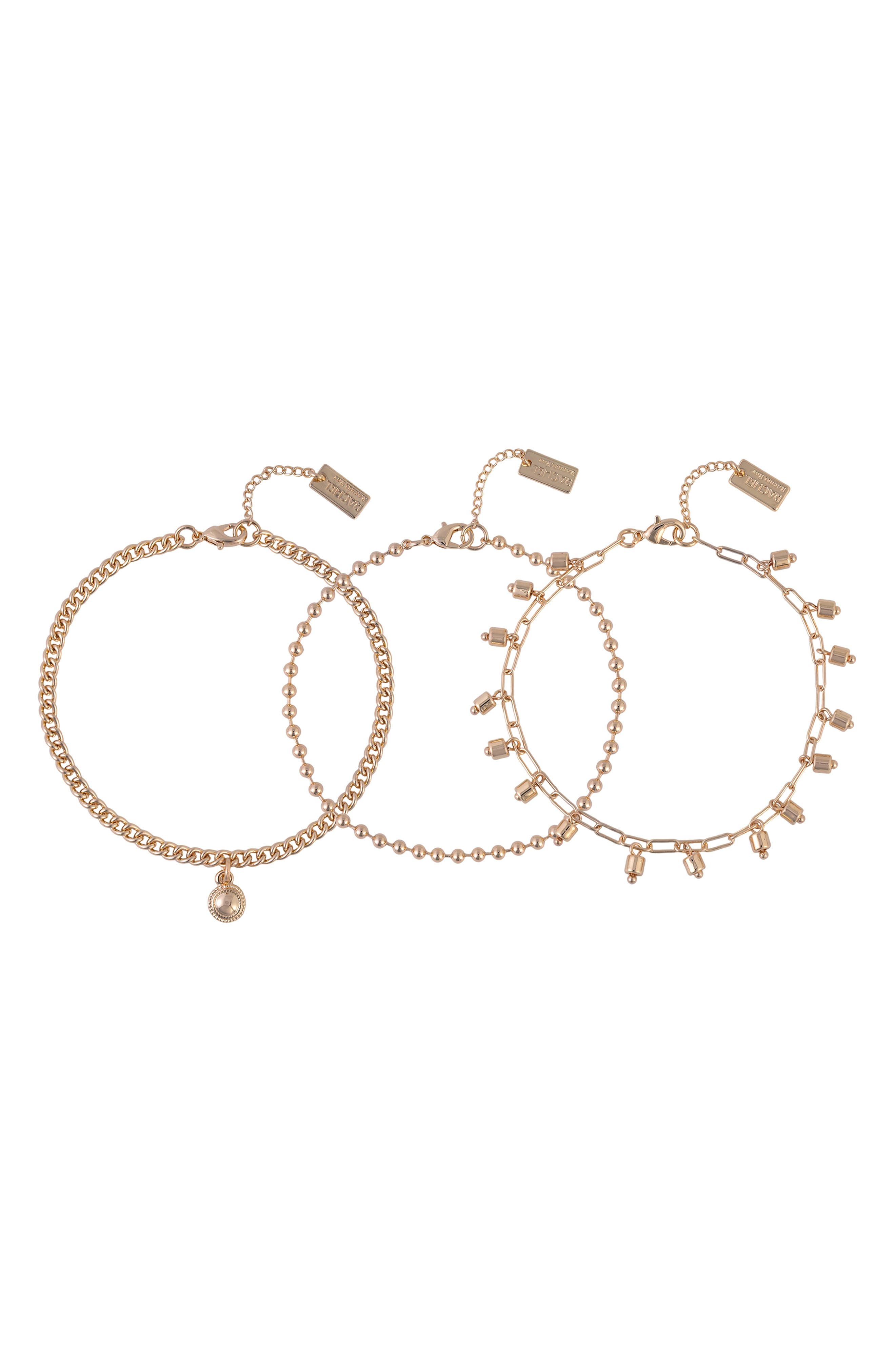 Rachel Roy Set of 3 Assorted Chain Bracelets