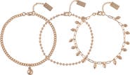 Rachel Roy Set of 3 Assorted Chain Bracelets