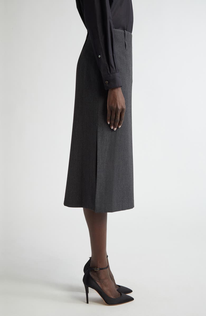 ST. JOHN Pinstripe Luxe Suiting Skirt, Alternate, color, Shadow