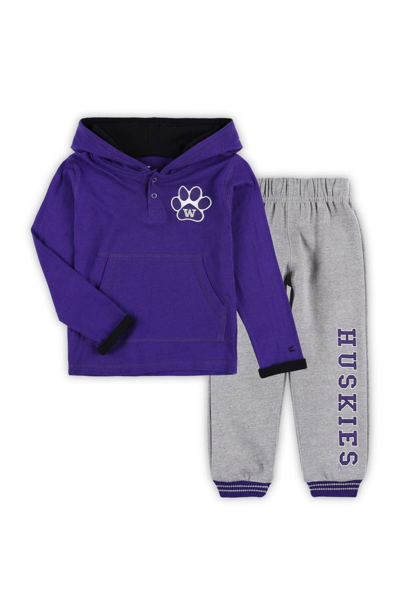 COLOSSEUM Toddler Colosseum Purple/Heathered Gray Washington Huskies Poppies Pullover Hoodie and Sweatpants Set, Main, color, Purple