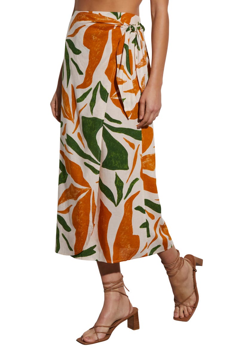 Rainforest Print Cover-Up Maxi Skirt, Alternate, color, TROPICAL