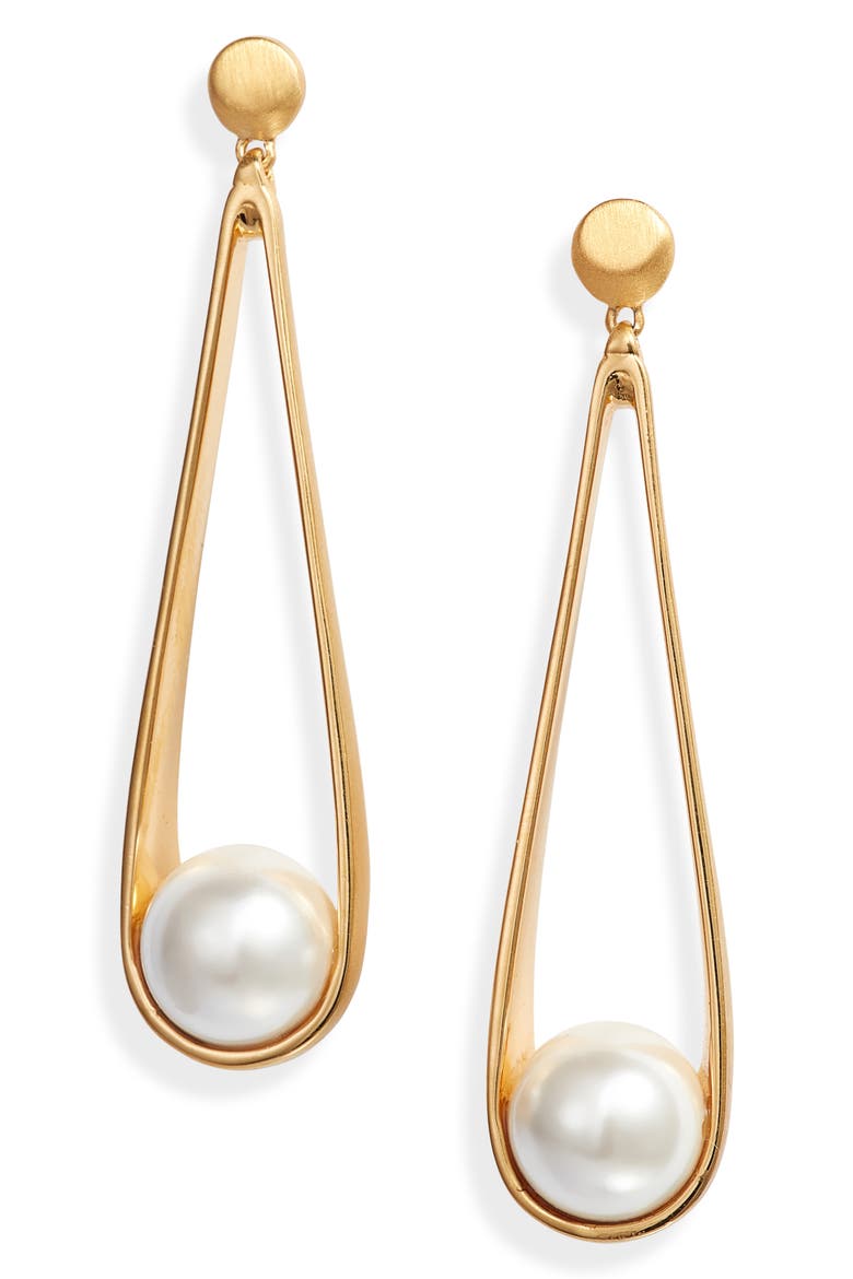 Ipanema Drop Earrings, Main, color, PEARL/ GOLD