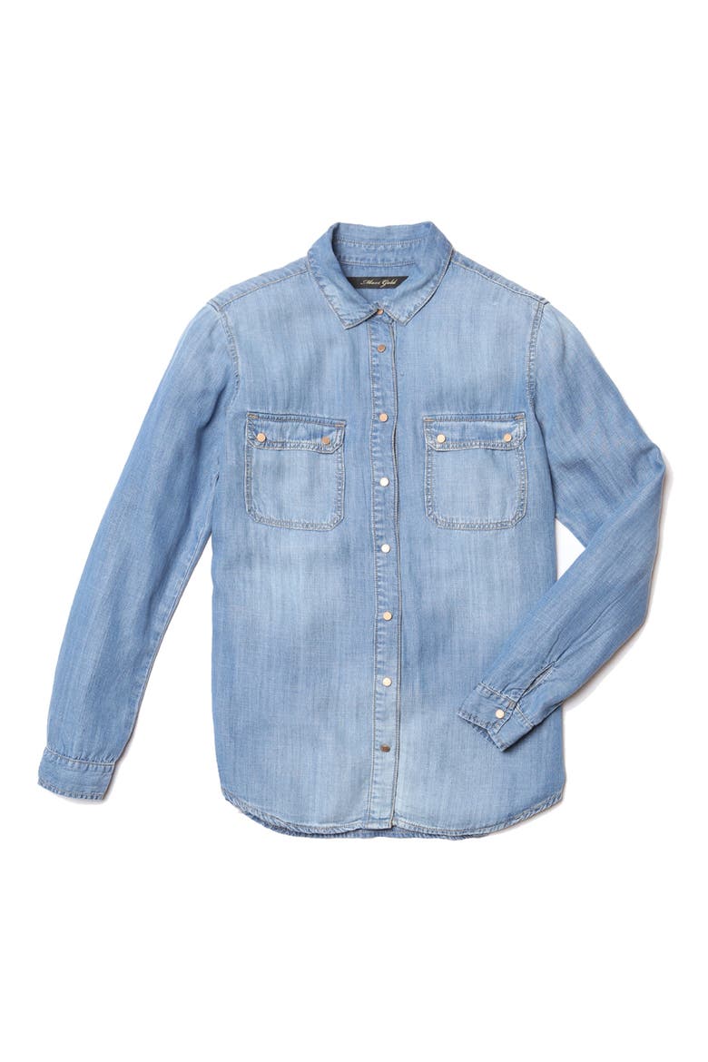 Sammy Indigo Gold Denim Shirt, Alternate, color, INDIGO GOLD SHIRTING