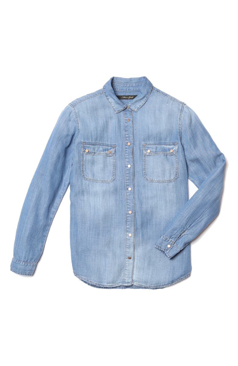 Mavi Jeans Sammy Indigo Gold Denim Shirt, Alternate, color, 