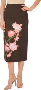 Ted Baker Big Flower Placement Midi Pencil Skirt